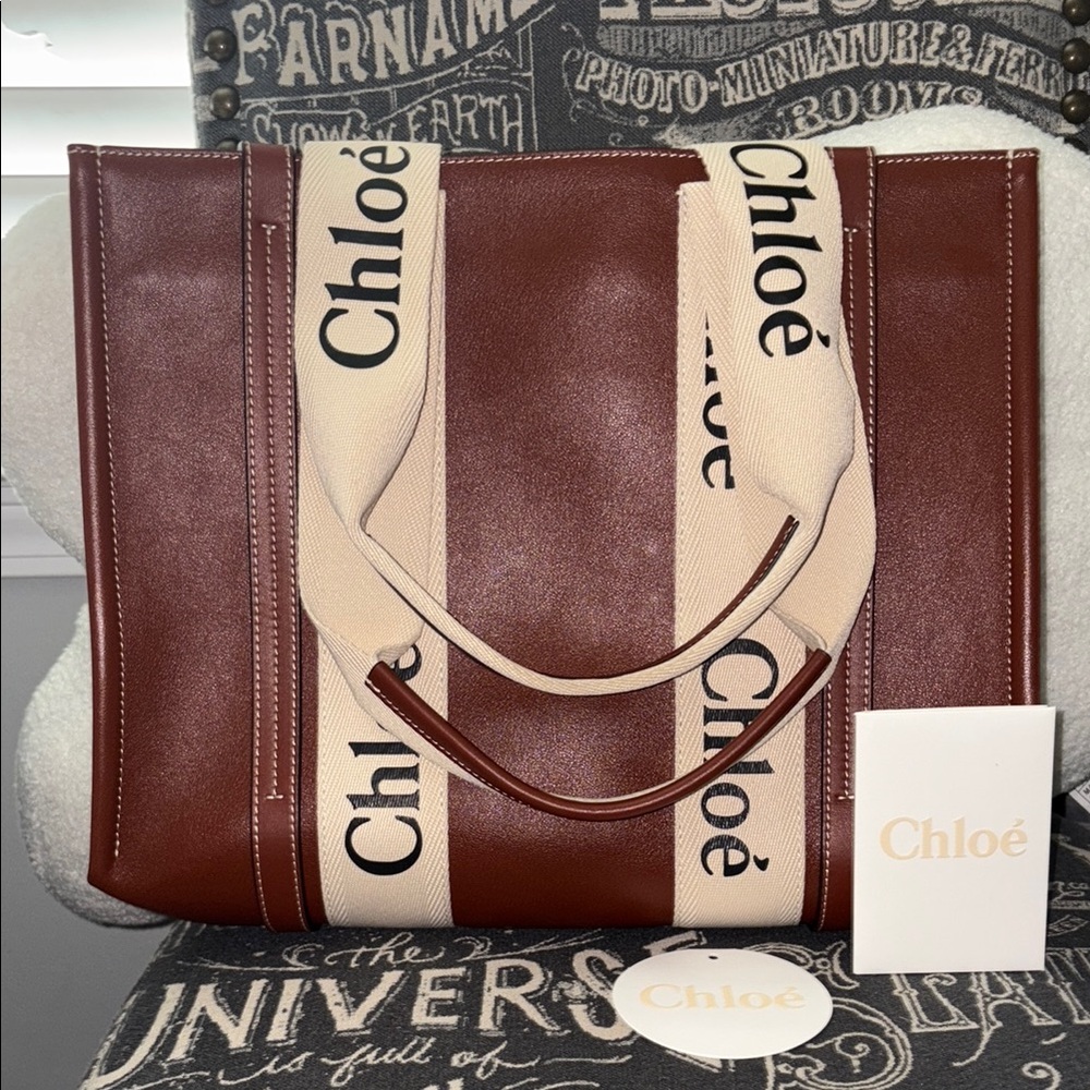 Chloe Brown and Cream Tote Bag
